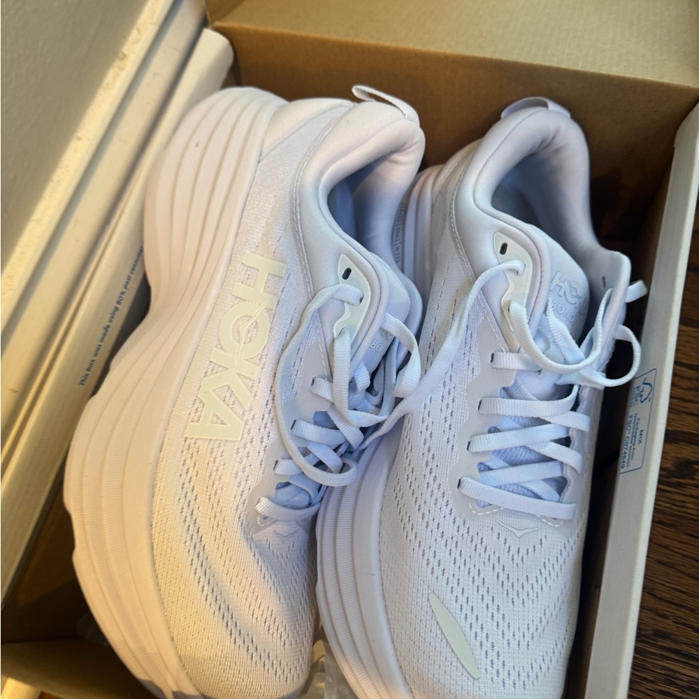 Hoka White Athletic Sneakers